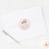 Sticker Rond Joli Boho rose Rainbow Baby shower Favoriser (Enveloppe)