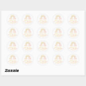 Sticker Rond Joli Boho Whimsical Rainbow Girl Baby shower (Feuille)