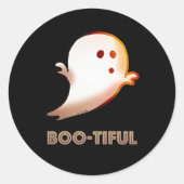 Sticker Rond Joli Boo-tiful Halloween Ghost Art (Devant)