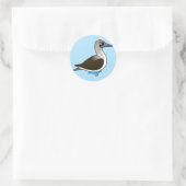 Sticker Rond Joli Booby à pieds bleus (Sac)