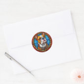 Sticker Rond Joli Bouledogue (Enveloppe)