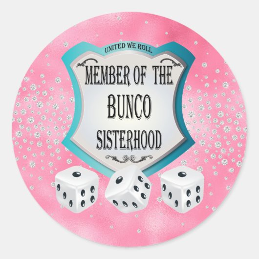Sticker Rond Joli Bunco Dice rose Fille (Devant)