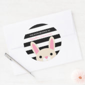 Sticker Rond Joli Bunny | Ce Livre Appartient À (Enveloppe)