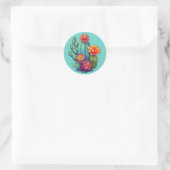 Sticker Rond Joli cactus en fleurs (Sac)