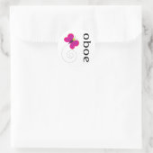 Sticker Rond Joli cadeau Oboe (Sac)