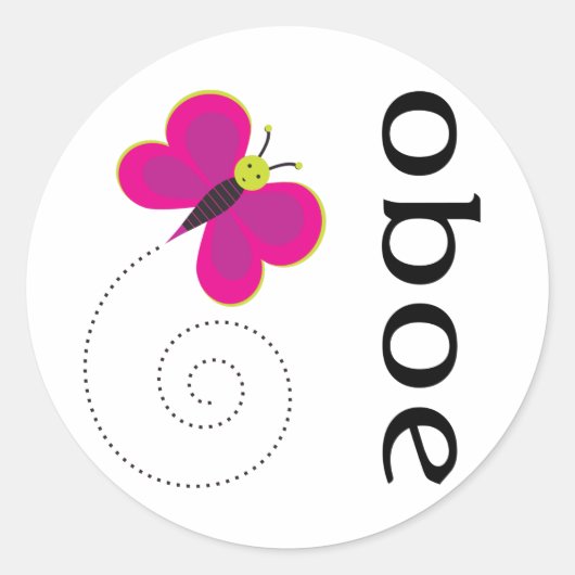 Sticker Rond Joli cadeau Oboe (Devant)
