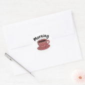 Sticker Rond Joli café bonjour (Enveloppe)