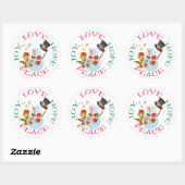 Sticker Rond Joli Caroling Snowman Hope Noël (Feuille)