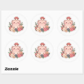 Sticker Rond Joli champignon axolotl (Feuille)
