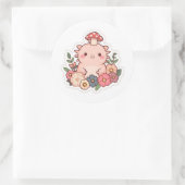 Sticker Rond Joli champignon axolotl (Sac)
