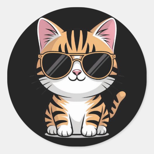 Sticker Rond Joli chat (Devant)