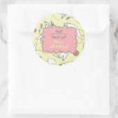 Sticker Rond Joli Chat Merci Anniversaire (Sac)