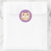 Sticker Rond Joli Chat, Merci Violet (Sac)
