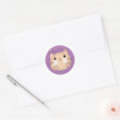 Sticker Rond Joli Chat, Merci Violet (Enveloppe)