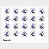 Sticker Rond Joli Chat Noir (Feuille)