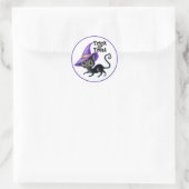 Sticker Rond Joli Chat Noir (Sac)