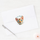 Sticker Rond Joli chat Oriental Shorthair ・ Ajouter un nom (Enveloppe)