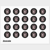 Sticker Rond Joli Chat Premier Jour D'école (Feuille)