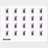 Sticker Rond Joli chat s6 (Feuille)