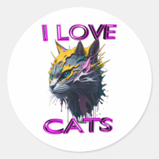 Sticker Rond Joli chat s6