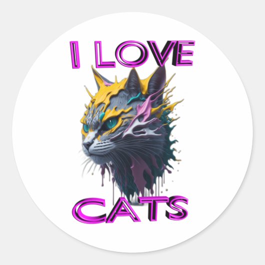 Sticker Rond Joli chat s6 (Devant)