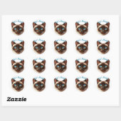 Sticker Rond Joli chat Siamais à cheveux courts plus nom (Feuille)