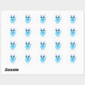 Sticker Rond Joli chaton bleu clair élégant (Feuille)