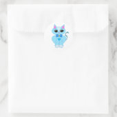 Sticker Rond Joli chaton bleu clair élégant (Sac)