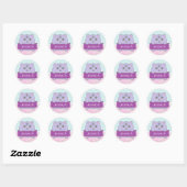 Sticker Rond Joli Chaton Personnalisé à Points (Feuille)