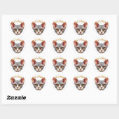 Sticker Rond Joli chauve et Wrinkly Cat plus Nom (Feuille)