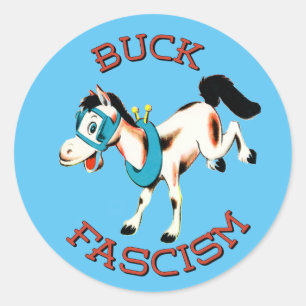 Sticker Rond Joli Cheval Rétro - Fascisme de Buck