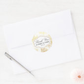 Sticker Rond Joli chevalet de Mariage Merci à cadre de fleurs d (Enveloppe)