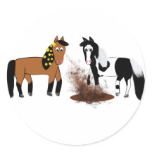 Joli Chevaux de dessin animé jouant