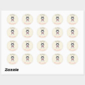 Sticker Rond Joli chien husky noir et blanc (Feuille)