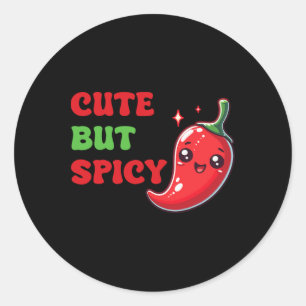 Sticker Rond Joli Chili Drôle Mignon Mais Épicé Par