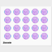 Sticker Rond Joli chiot (Feuille)