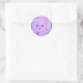 Sticker Rond Joli chiot (Sac)