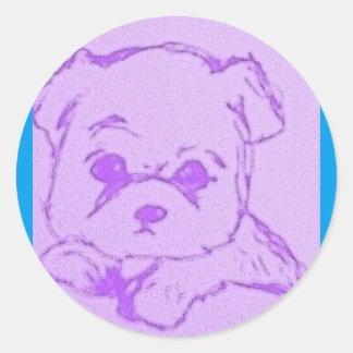 Sticker Rond Joli chiot