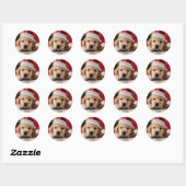 Sticker Rond Joli chiot. Chiot de Noël Retriever (Feuille)