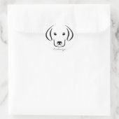 Sticker Rond Joli Chiot FaceThunder_Cove (Sac)