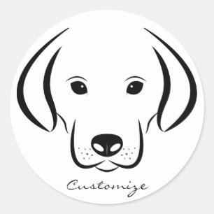 Sticker Rond Joli Chiot FaceThunder_Cove