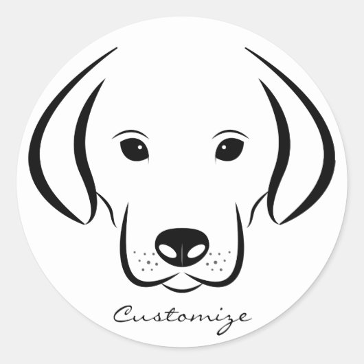 Sticker Rond Joli Chiot FaceThunder_Cove (Devant)