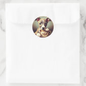 Sticker Rond Joli chiot Whippet (Sac)