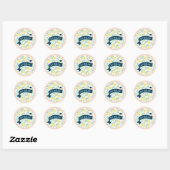 Sticker Rond Joli citron jaune Baby shower botanique (Feuille)