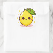 Sticker Rond Joli citron jaune heureux (Sac)