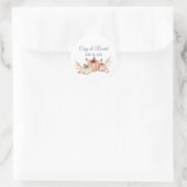 Sticker Rond Joli Citrouille Bouquet Mariage (Sac)