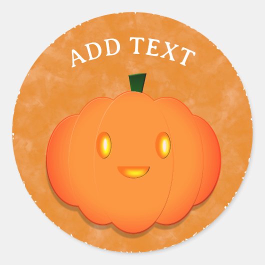 Sticker Rond Joli Citrouille Halloween Baby shower d'aquarelle (Devant)
