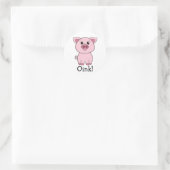 Sticker Rond Joli Cochon Rose Rose ! Animal de ferme (Sac)