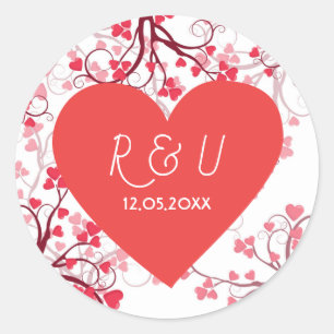 Sticker Rond Joli coeur