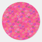Sticker Rond Joli cœur coloré  (Devant)